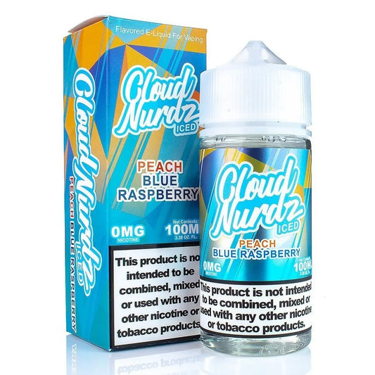 Cloud Nurdz Peach Blue Razz Iced 100ml (Tobacco Product)
