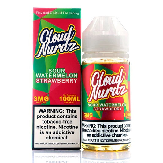 Cloud Nurdz Sour Watermelon Straw 100ml (Tobacco Product)