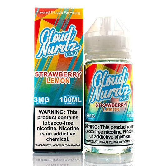 Cloud Nurdz Strawberry Lemon Iced 100ml (Tobacco Product)