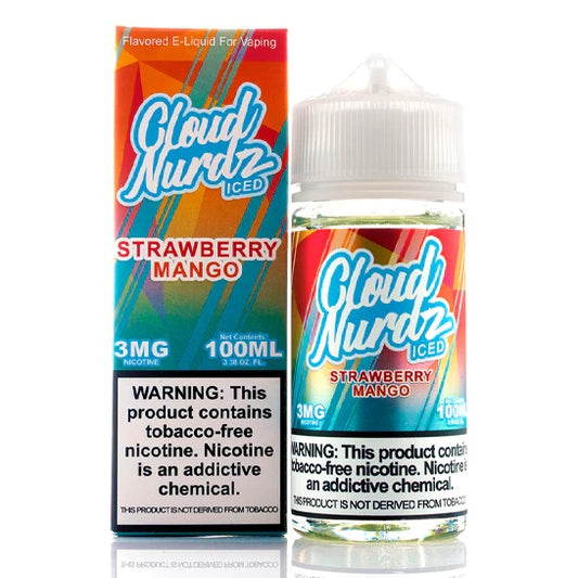Cloud Nurdz Strawberry Mango Iced 100ml (Tobacco Product)