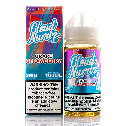 Cloud Nurdz Grape Strawberry Iced 100ml (Tobacco Product)